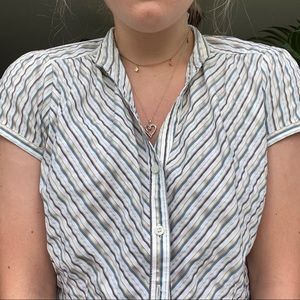 Striped Summer Blouse // Button-down Top